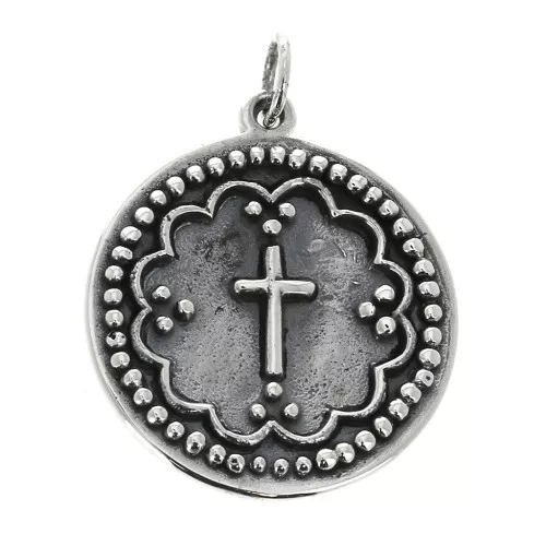 Pendente medaglia motivo croce 19.5 mm Argento 925 x1