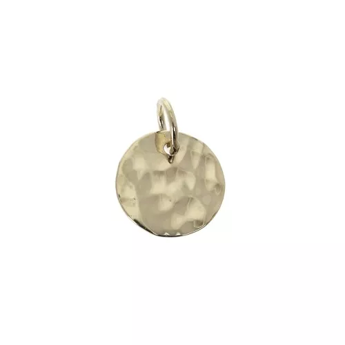 Ciondolo battuto 10 mm con anellino chiuso - Placcato oro  3 microns x1