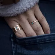 Anello sottile martellato - taglia 52 placcato Oro 3 microns