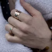 Anello sottile martellato - taglia 52 placcato Oro 3 microns