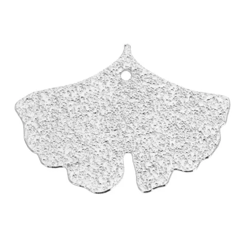 Ciondolo foglie di Ginkgo 15x20mm per la creazione di bijoux - Argentato x2