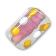 Cubo motivo tondo mm. 16x11 mm Crystal Pink Lined  x1