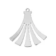 Pendenti nappina in ottone 22x19 mm - Argentato x2