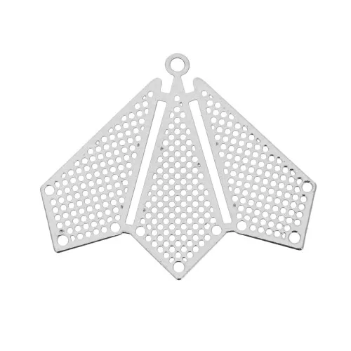 Distanziatore - forma ventaglio 22x26 mm - Argentato x1