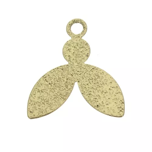 Ciondoli in ottone battuto foglie 15x14 mm pour bijoux DIY - Dorato x4