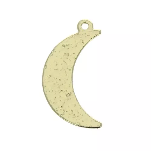 Ciondolo battuto luna 17x9 mm per la creazione di bijoux DIY - Dorato x1
