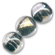 Ciondola foglia oro ed argento mm. 15 Crystal/Jet x1