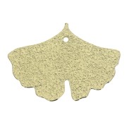 Ciondoli foglie di Ginko ottone battuto 15x20mm - Dorato x2