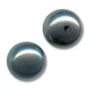 Cabochon semi-forati 6 mm - Perle d'acqua dolce Grigio scuro Irisé x2