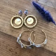 Cerchio/Anello chiuso in bambù 36 mm per la creazione di bijoux DIY x1