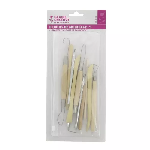 Set de 11 attrezzi per modellare n°2 + astuccio - Graine créative x1