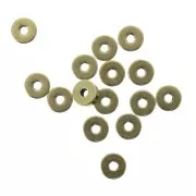 Dischi piatti forati lisci in ottone stile Heishi  6x2 mm - Gold bronze x15