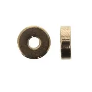 Dischi piatti forati lisci in ottone stile Heishi 6x2 mm - oro rosa x15