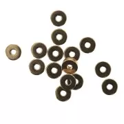 Dischi piatti forati lisci in ottone stile Heishi 6x2 mm - oro rosa x15