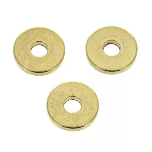 Dischi piatti forati lisci in ottone stile Heishi 6x0.8mm - Dorato con oro finox15