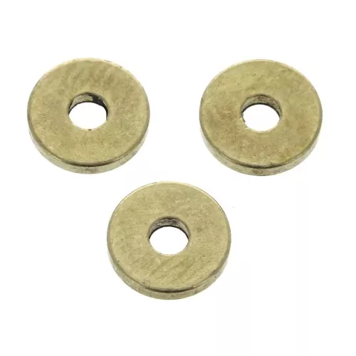 Dischi piatti forati lisci in ottone stile Heishi 6x1 mm - Dorato satinato x15
