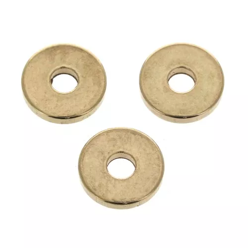 Dischi piatti forati lisci in ottone stile Heishi  6x1 mm - Oro rosa x15