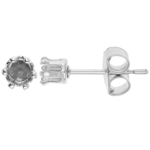 Orecchini perno per cabochon 3 mm - Argento 925 x2