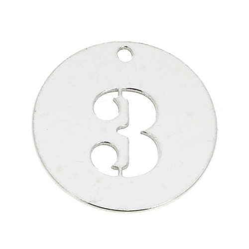 Ciondolo numero 3 - mm. 12 in Argento 925 x1