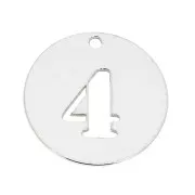 Ciondolo numero 4  - mm. 12 in Argento 925 x1