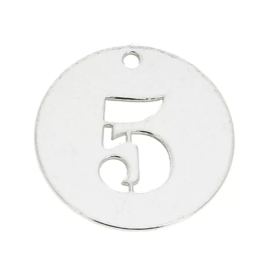 5 Charm Chiave In Metallo Argento 2,8 X 1,1 Cm | Portachiavi Fai Da Te
