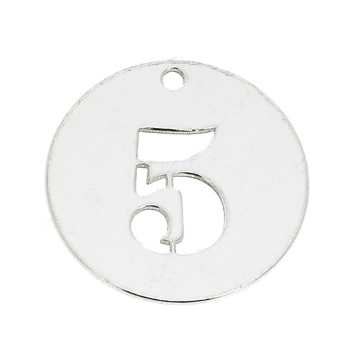 Ciondolo numero 5 - mm. 12 in Argento 925 x1
