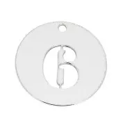 Ciondolo numero 6  - mm. 12 in Argento 925 x1