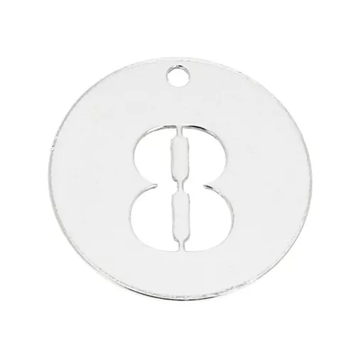 Ciondolo numero 8 - mm. 12 in Argento 925 x1