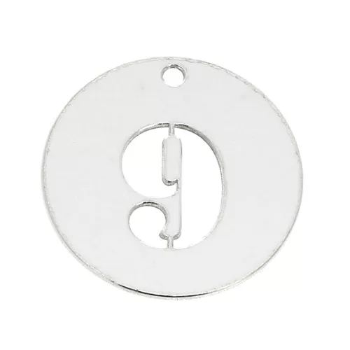 Ciondolo numero 9 - mm. 12 in Argento 925 x1