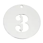 Ciondolo numero 3 - mm. 20 in Argento 925 x1