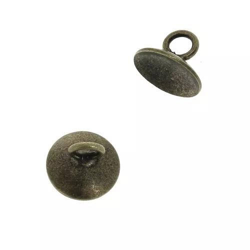 Coppetta liscia - attacco pendente - con anellino saldato 8 mm Bronzo x1