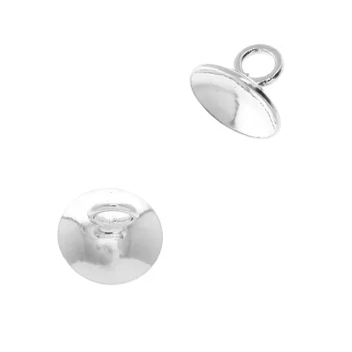 Coppetta liscia - attacco pendente con un anellino saldato 8 mm Argentato x1