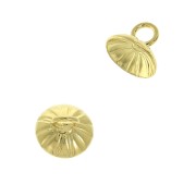 Coppetta striata - attacco pendente con un anellino saldato 8 mm Dorato con oro finox1|raw }}