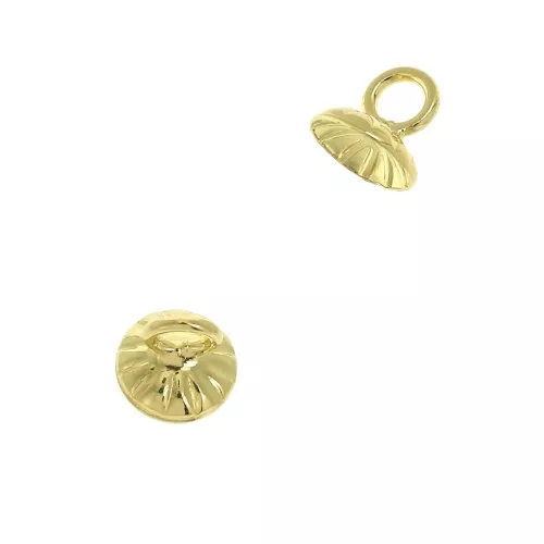 Coppetta striata - attacco pendente con un anellino saldato 6 mm Dorato con oro finox1