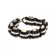 Perline in vetro di Boemia Carrier Bead Groove2 fori 9 x 17 mm Argento patinato 10