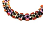 Perline in vetro di Boemia Carrier Bead Groove2 fori 9x17 mm Jet Hematite x10