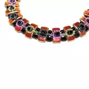 Perline in vetro di Boemia Carrier Bead Groove2 fori 9x17 mm Jet Hematite x10