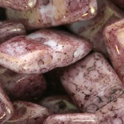 Perline in vetro di Boemia Carrier Bead Groove2 fori 9x17 mm Opaque Luster Rose x