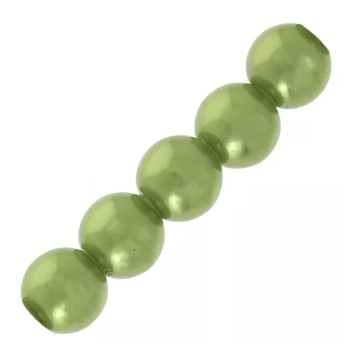 Perline in resina leggere 6mm Verde oliva x15