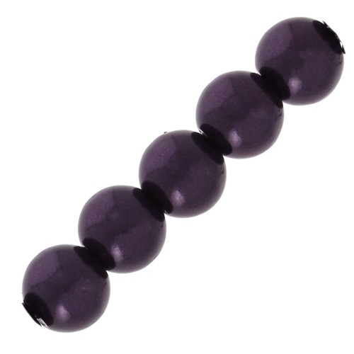 Perline in resina leggere 6mm Dark purple x15