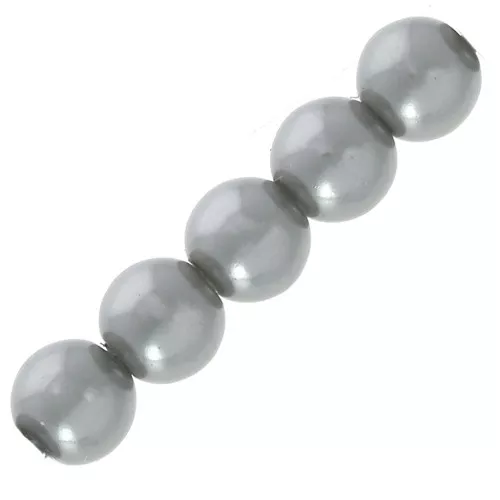 Perline in resina leggere 6mm Grigio x15