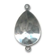 Castone da incollare PureCrystal 4320 pera mm. 18x13 rodiato 2 anellini