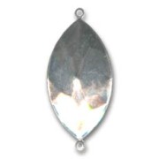 Castone PureCrystal da incollare 4227 navetta mm. 32x17 rodio 2 anellini|raw }}