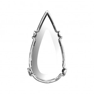Castone Raindrop PureCrystal 4322 Teardrop 14x7 mm Rodiato x1