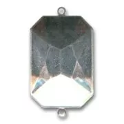 Castone da incollare 4627 mm. 27x18,5 rodio 2 anellini