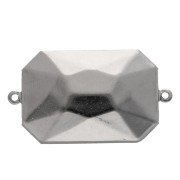 Castone da incollare 4627 mm. 27x18,5 rodio 2 anellini
