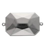 Castone da incollare 4627 mm. 27x18,5 rodio 2 anellini