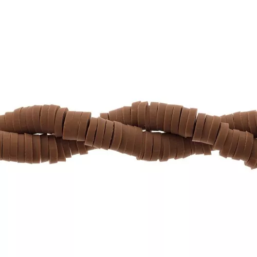 Perle rondelle in pasta polimerica Heishi 5x1 mm Brown Earth x39 cm