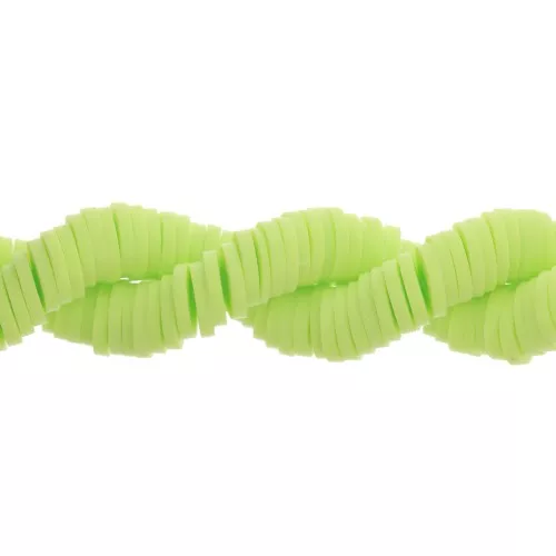 Perle rondelle in pasta polimerica Heishi 6x1 mm Verde Mela x39 cm
