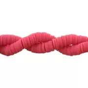 Perle rondelle in pasta polimerica Heishi 6x1 mm fucsia x39 cm
